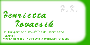 henrietta kovacsik business card